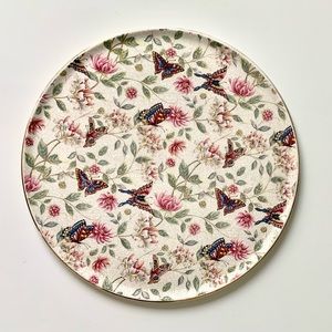 Royal Tudor Ware & Barker Bros., Ltd. Lorna Doone Botanical Butterflies Platter
